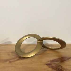 Infinity Rings Home Decor Accents Tabletop  Accessories Gold Metal Set of 2